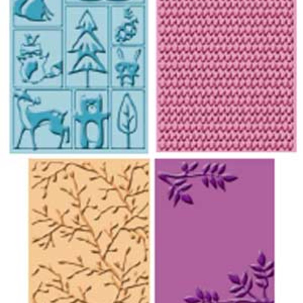 Cuttlebug 4-pc embossing folders - GIVE A HOOT